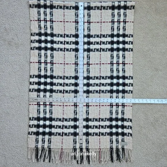 Burberry Merino Cashmere Woven Plaid Scarf - Picture 3 of 16
